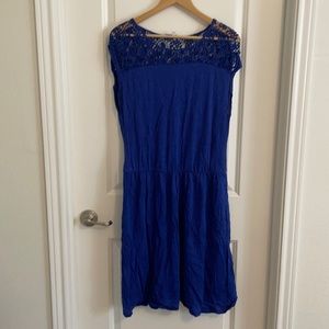 Boden blue lace detail dress. Size 12L.